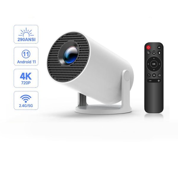 Mini Portable Projector, Upgraded 290 ANSI, Dual WiFi6, 4K Supported, BT5.4, Native 720P, Android 11 with Built-in Speaker & App Store, Remote Control Included, Home Cinema & Outdoor 2025 Version